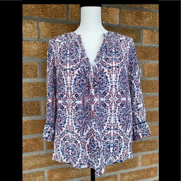 Rebecca Taylor
3/4 Sleeve Split Neck PaisleyBlouse - Picture 4 of 12